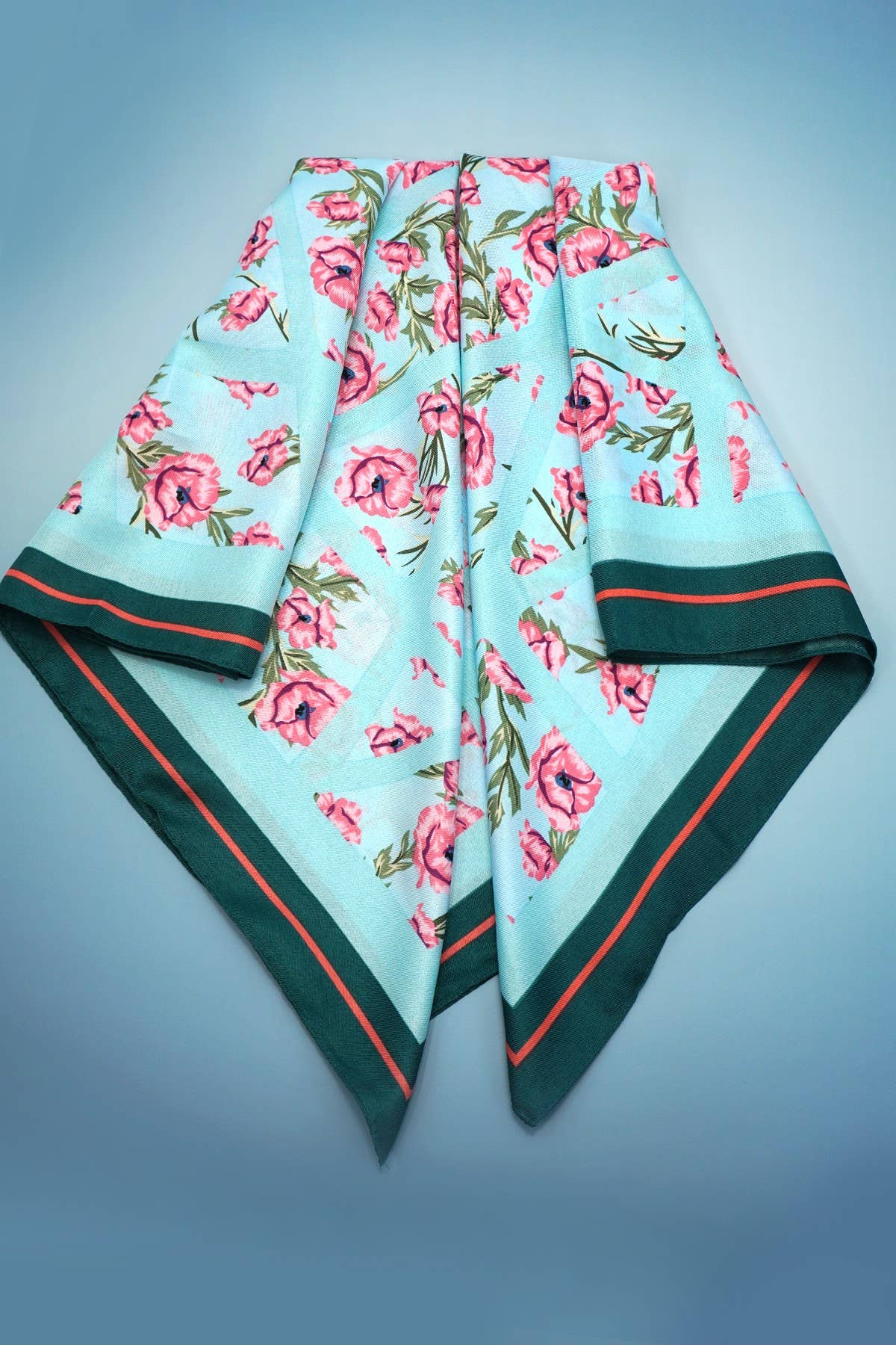 OVERSIZED FLORAL PRINT BANDANA SCARF WRAP | 40SC670: Blue | Stella & Grace Boutique .