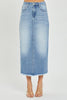 Medium High Rise Frayed Long Pencil Skirt