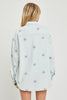 Ice Blue Oversized Star Print Shirt
