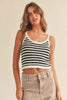 Black Striped Crochet Tank Top