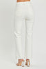 RISEN Cream High Rise Tummy Control Side Slit Straight Jeans