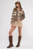 Olive Plaid Patchwork Shacket