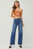 RISEN Dark Wash High Rise Straight Jeans