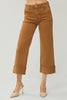 RISEN High Rise Wide Leg Cuffed Hem Jeans