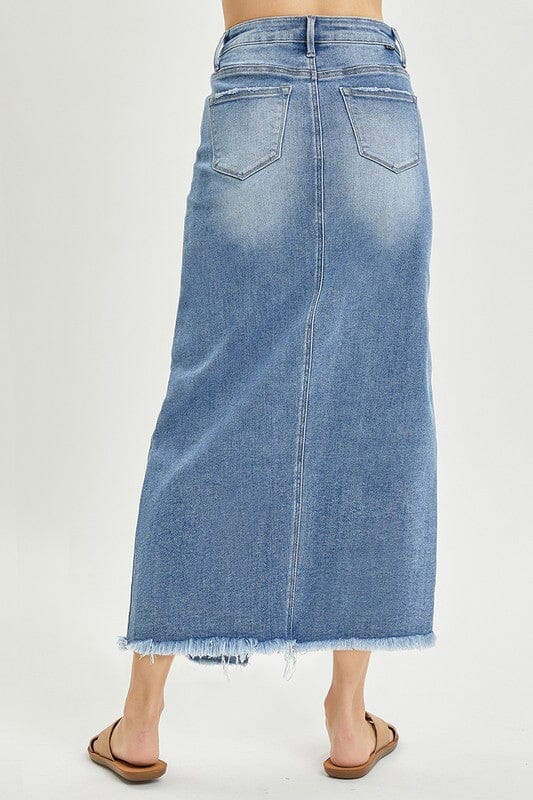 Medium Wash Maxi Denim Skirt