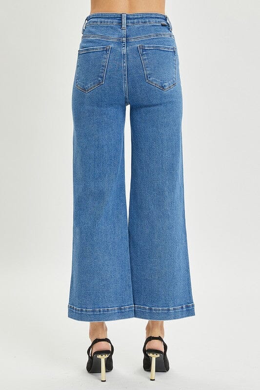 RISEN High Rise Ankle Wide Leg Jeans