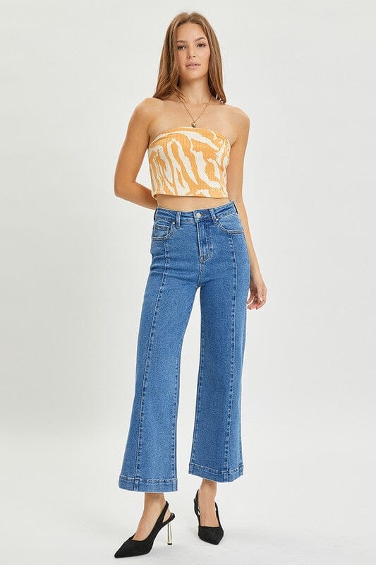 RISEN High Rise Ankle Wide Leg Jeans