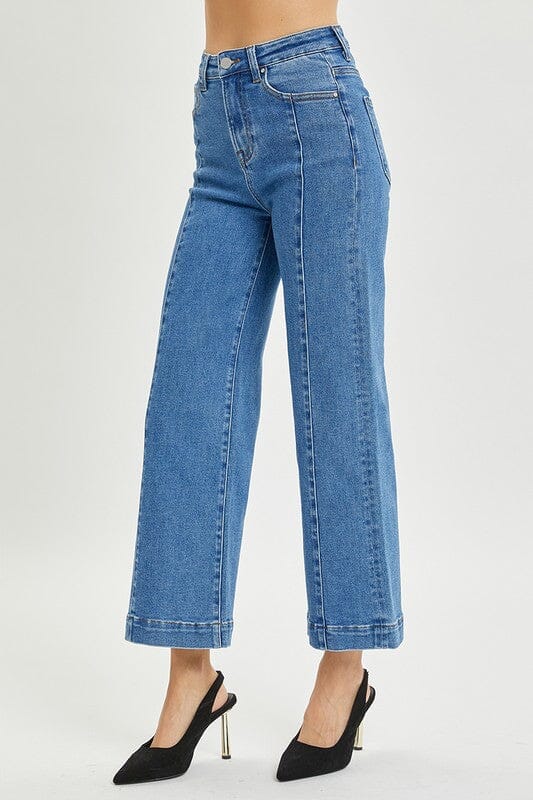 RISEN High Rise Ankle Wide Leg Jeans