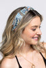 Blue Twisted Paisely Print Headband