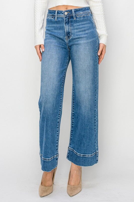 RISEN High Rise Ankle Wide Leg Jeans