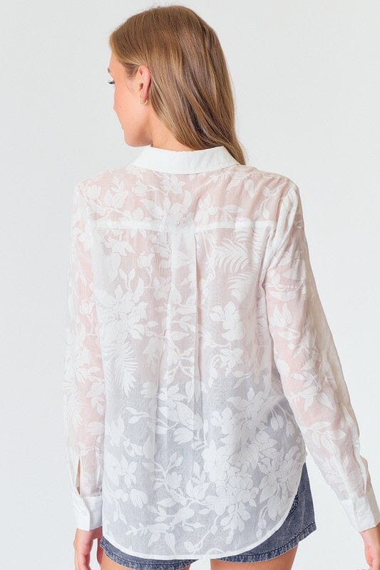 Floral Sheer Jacquard Shirt