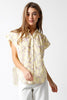 Yellow Floral Short Sleeve Top