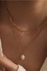 18K Gold Plated Layered Pearl Drop Necklace