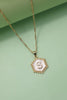 Monogram Initial Hexagon Charm Necklace