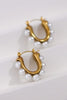 18K Gold Plated Pearl Hoop Earrings