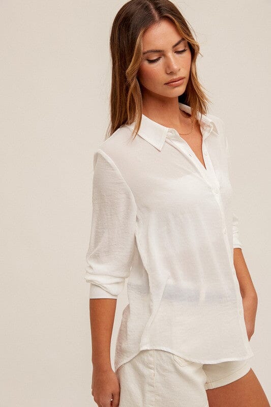 White Relaxed Button Down Shirt