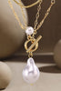 Double Layered Pearl Chain Link Necklace Set
