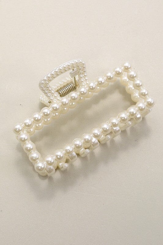 Rectangle Pearl Hair Claw Clip