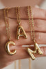 18K Non-Tarnish Bubble Initial Necklace