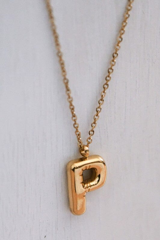 18K Non-Tarnish Bubble Initial Necklace