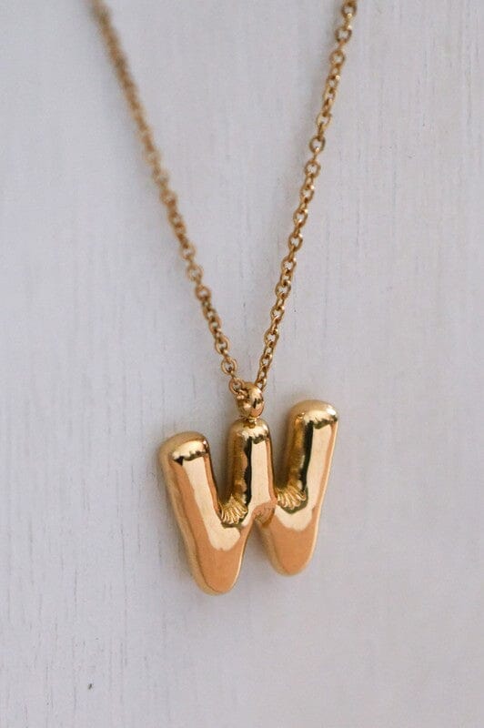 18K Non-Tarnish Bubble Initial Necklace