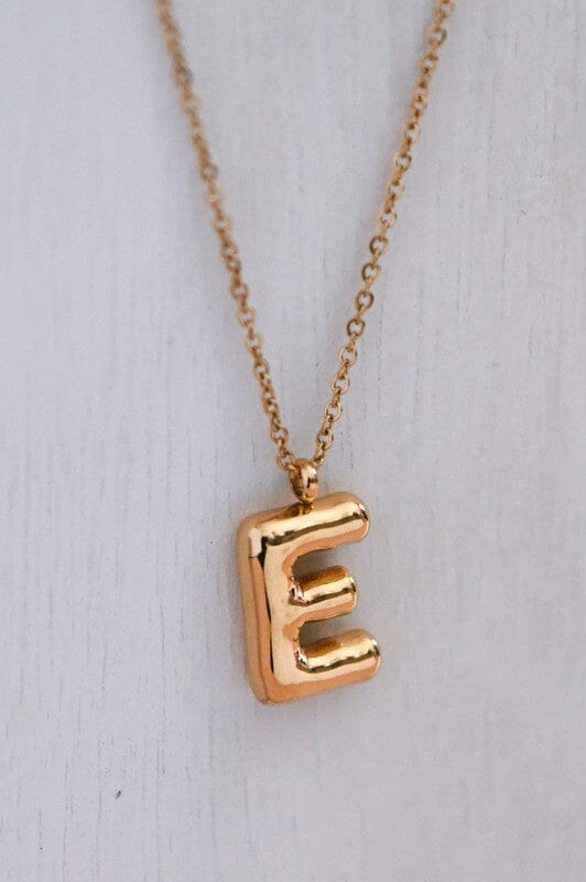 18K Non-Tarnish Bubble Initial Necklace