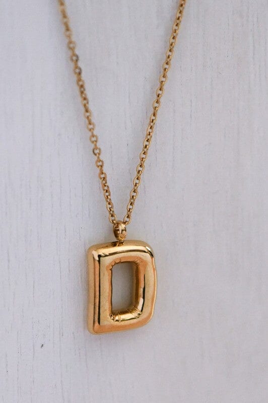 18K Non-Tarnish Bubble Initial Necklace