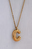 18K Non-Tarnish Bubble Initial Necklace