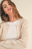 Cream Crochet Knit Cardigan