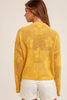 Dandelion Yellow Open-Stitch Cardigan Top
