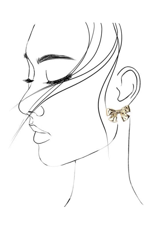 Gold Classic Bow Stud Earrings