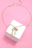 Gold Hammered Bow Pendant Necklace