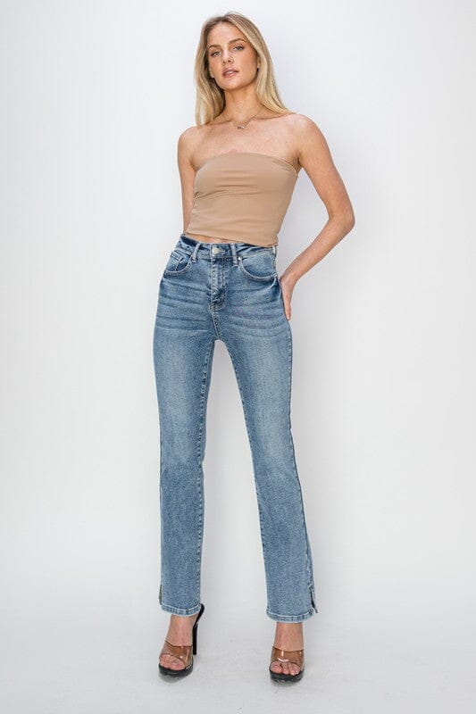 RISEN High Rise Relaxed Straight Jeans