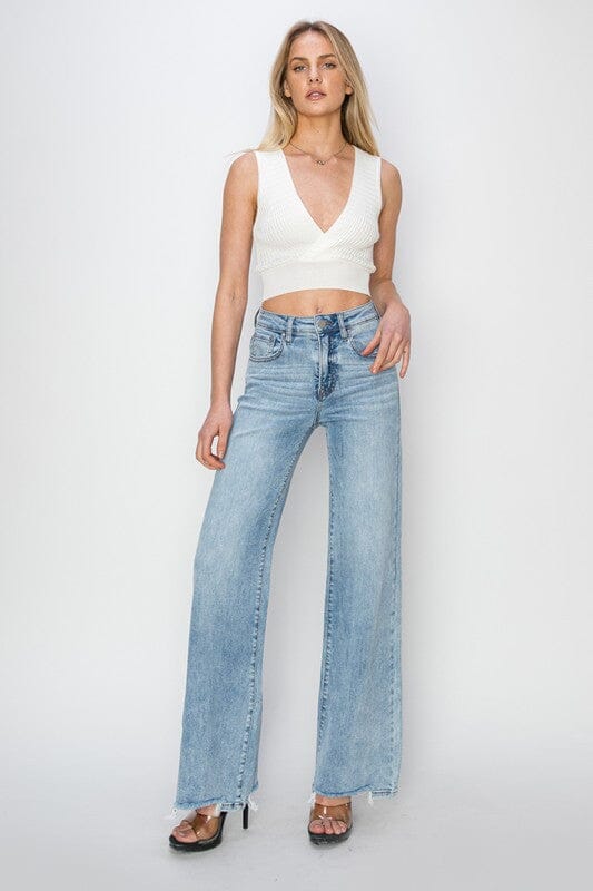 RISEN High Rise Wide Leg Jeans