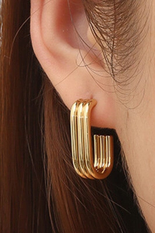 18K Waterproof Non-Tarnish Geometric Hoops