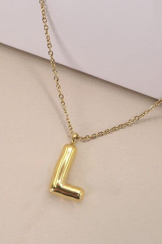 18K Non-Tarnish Bubble Initial Necklace