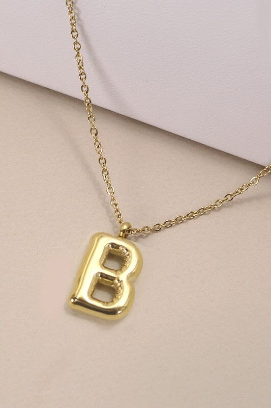 18K Non-Tarnish Bubble Initial Necklace