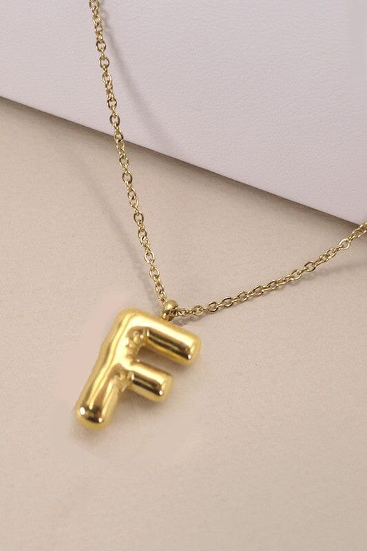 18K Non-Tarnish Bubble Initial Necklace