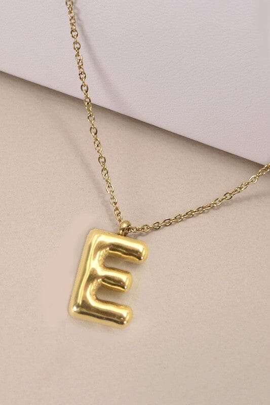 18K Non-Tarnish Bubble Initial Necklace