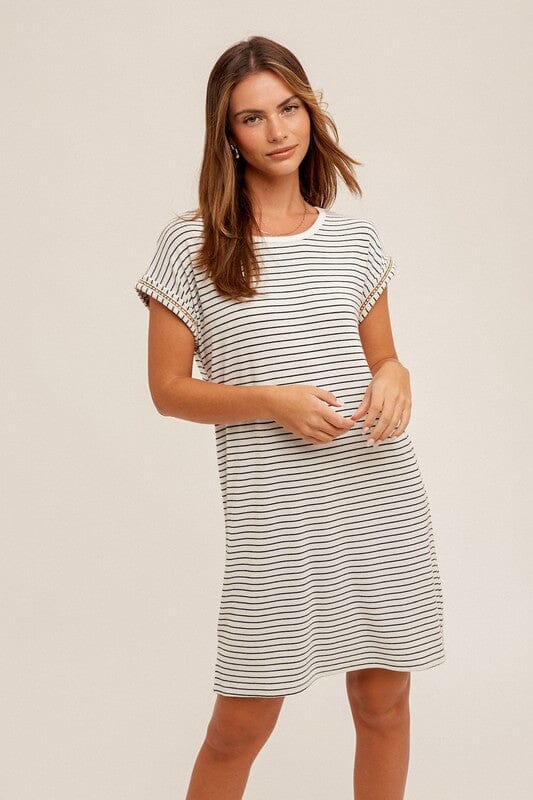 Stripe Sleeve Detail Mini Dress