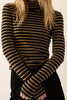 Striped Knit Mock-Neck Top