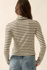 Striped Knit Mock-Neck Top