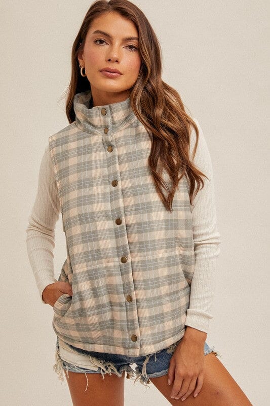 Plaid Puffer Vest