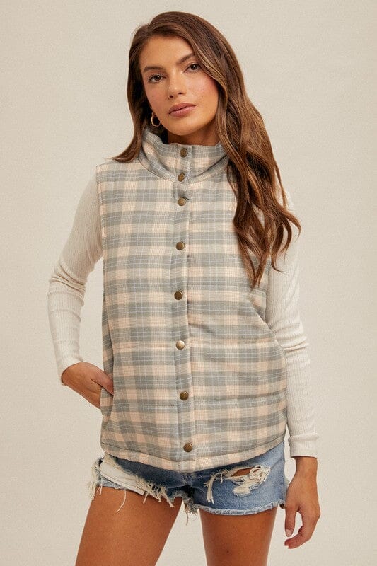 Plaid Puffer Vest