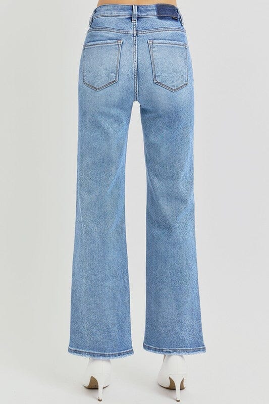 RISEN High Rise Ankle Straight Relaxed Jeans