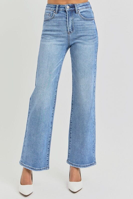 RISEN High Rise Ankle Straight Relaxed Jeans