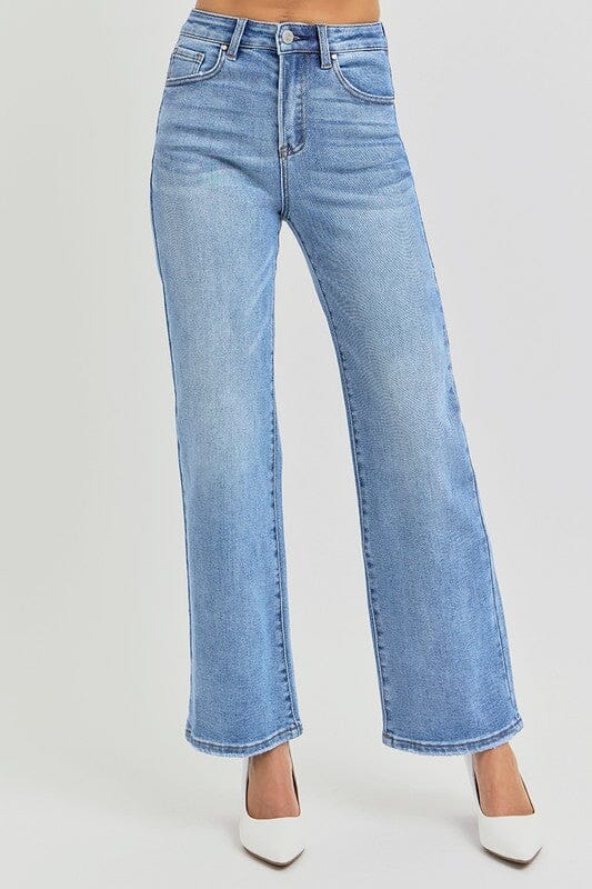 RISEN High Rise Ankle Straight Relaxed Jeans