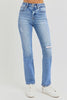 RISEN High Rise Ankle Straight Leg Jeans