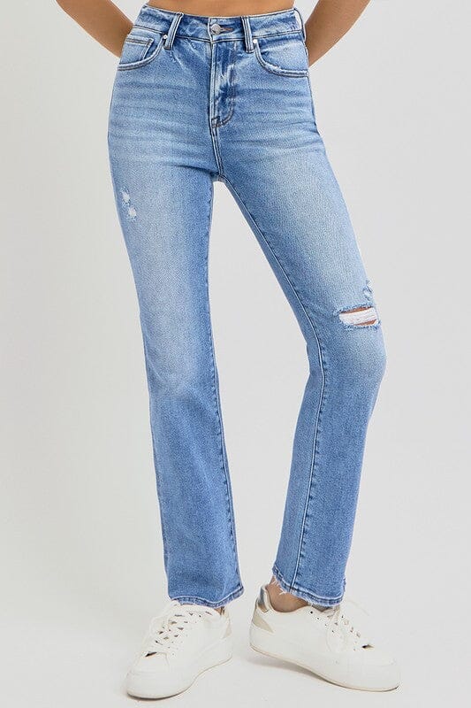 RISEN High Rise Ankle Straight Leg Jeans