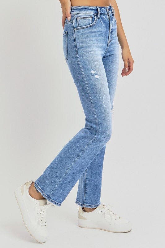 RISEN High Rise Ankle Straight Leg Jeans